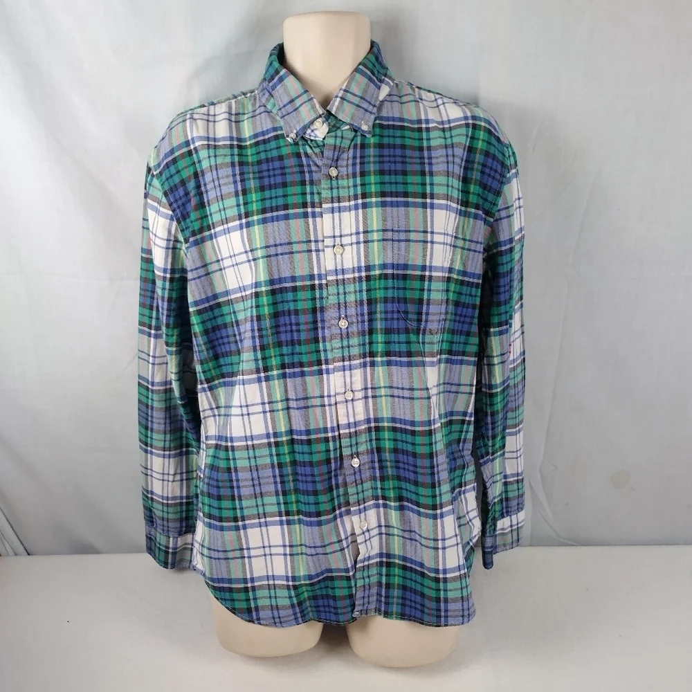 J. Crew The Broken In Oxford Shirt Men's XLarge Button Down Plaid Casual Wear